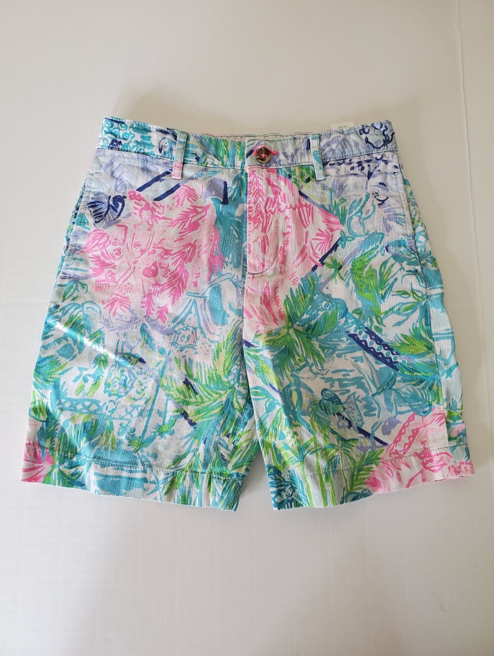Lilly Pulitzer bohemian queen Beaumont Boys Size 7 shorts Palm Trees